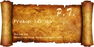 Prokop Tódor névjegykártya